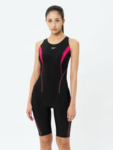 Speedo Female Essential Splice Legsuit in black and pink