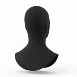 Black thermal balaclava ski mask made from a polyester and spandex blend, designed for cold weather outdoor activities such as skiing, motorcycling, and cycling