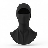 Black thermal balaclava ski mask made from a polyester and spandex blend, designed for cold weather outdoor activities such as skiing, motorcycling, and cycling