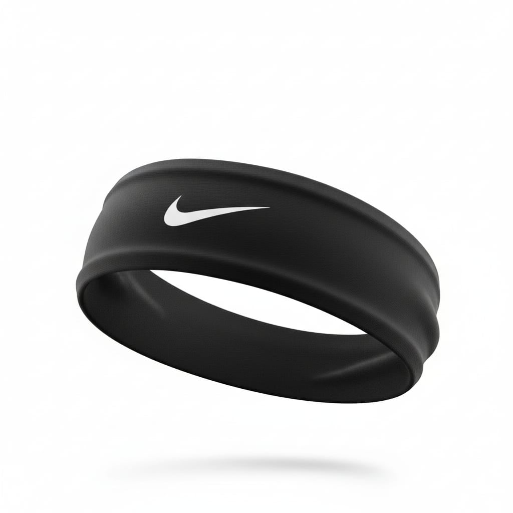 Nike Dri-FIT Fury Classic headband in black and white