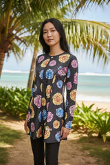 Women’s Printed Swim Top – Stylish Stretch Swimwear