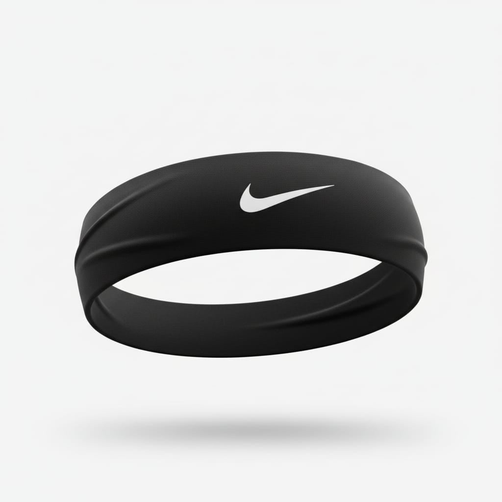 Nike Dri-FIT Fury Classic headband in black and white